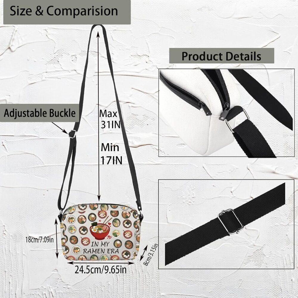 Ramen Lover Ramen Era Crossbody Bag for Foodie Women - Water-resistant, Lightwei - Picture 2 of 7